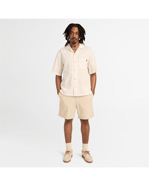 Timberland Natural Short-Sleeve Seersucker Resort Shirt For for men