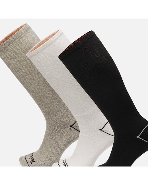 Timberland Black Bowden 3-Pack Full Cushion Crew Sock