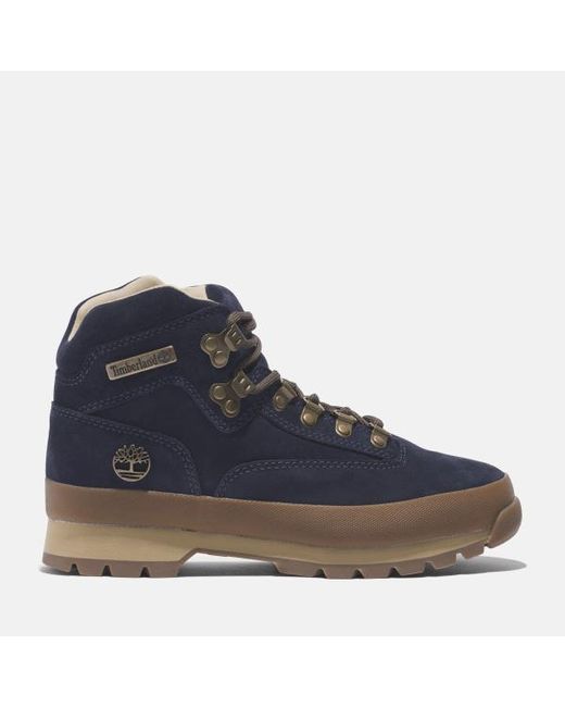 Timberland Women's C. F. Stead Indigo Suede Euro Hiker, Woman, Blue, Size: 3.5