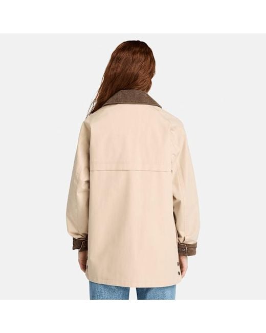 Timberland Natural Wenham Waterproof Barn Coat For Women In Beige, Woman, Beige, Size: L