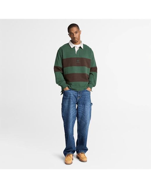 Timberland Green Rugby Polo Sweatshirt For for men