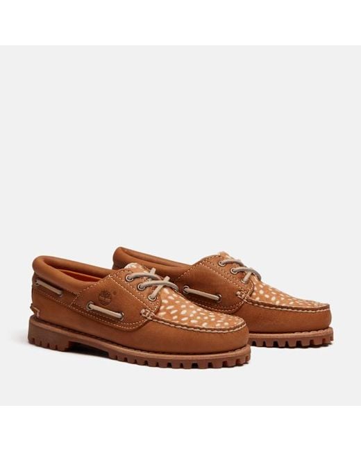 Timberland Brown Authentic 3-Eye Boat Shoe For