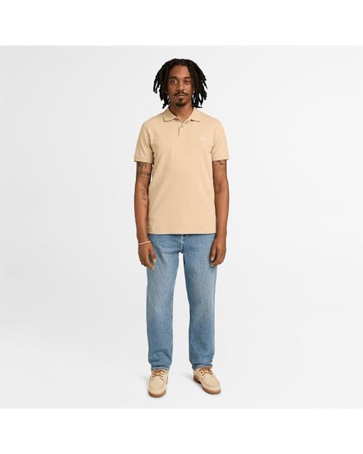 Timberland Natural Millers River Short-Sleeve Stretch Polo For for men