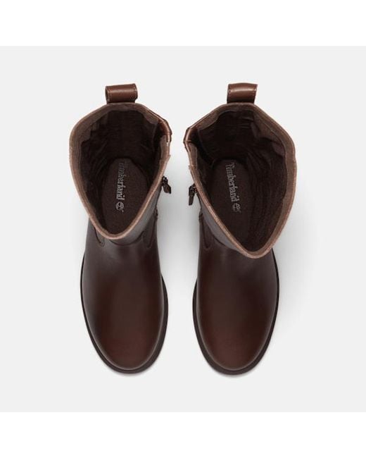 Timberland Brown Verona Square Tall Side Zip Boot For