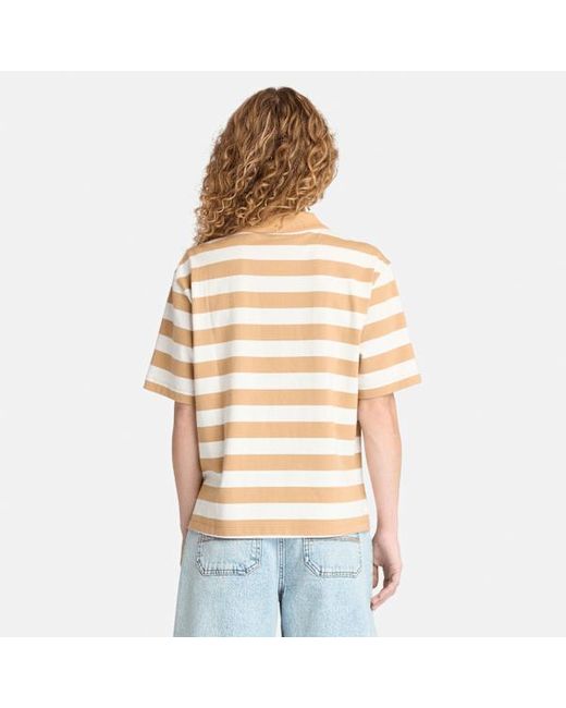 Timberland Natural Short-sleeve Polo Shirt For Women In Yellow, Woman, Yellow, Size: L
