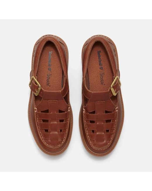 Timberland Brown Stone Street Platform Buckle Shoe For