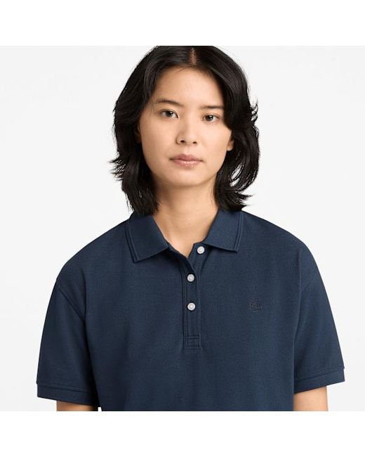 Timberland Blue Short-Sleeve Pique Polo For