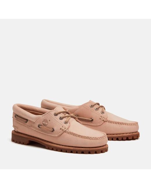 Timberland Pink Authentic 3-Eye Boat Shoe For