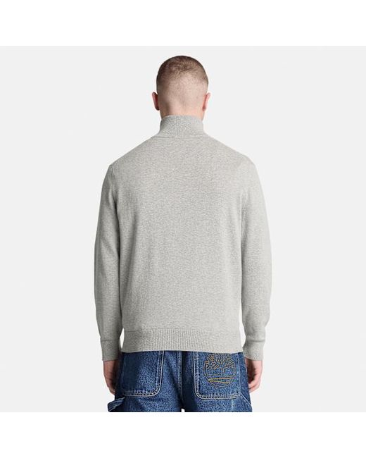 Timberland Gray Oyster River Cotton Quarter-Zip Jumper For for men