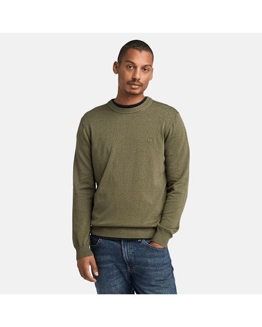 Timberland Green Merrymack River Garment Dyed Jumper For for men