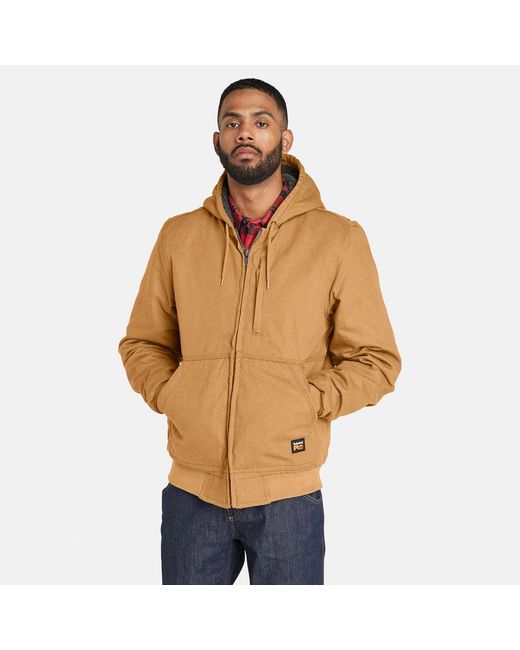 Timberland Brown Pro Gritman Fleece-lined Canvas Jacket for men