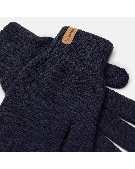 Timberland Rib Knit Glove In Dark Blue, Blue for men