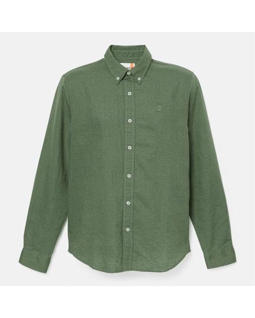 Timberland Green Lovell Lake Button-Down Long-Sleeve Shirt For for men