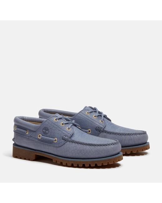 Timberland Blue All Gender Authentic 3-Eye Lug Handsewn Boat Shoe