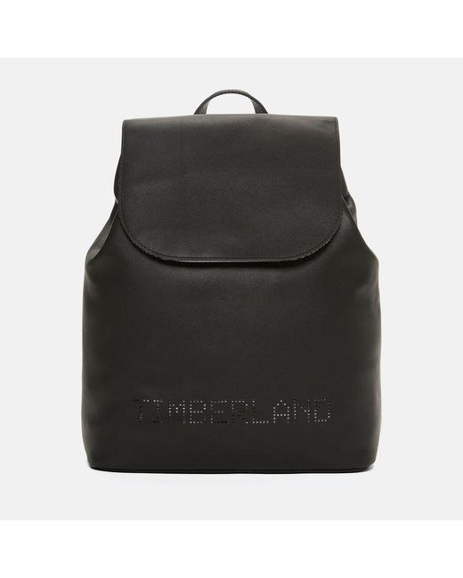 Timberland Black Leather Top-flap Backpack