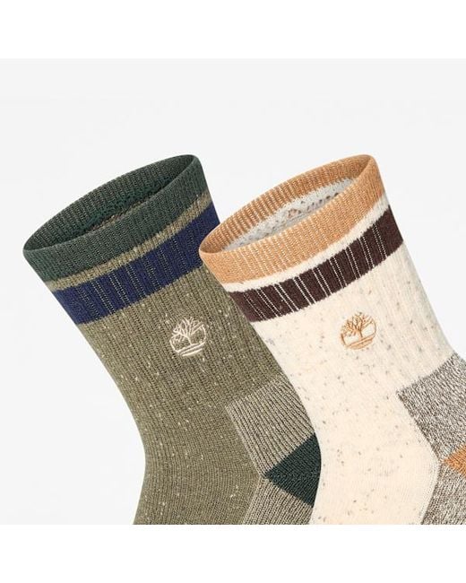 Timberland Multicolor Speckled 2-Pack Mid Crew Sock
