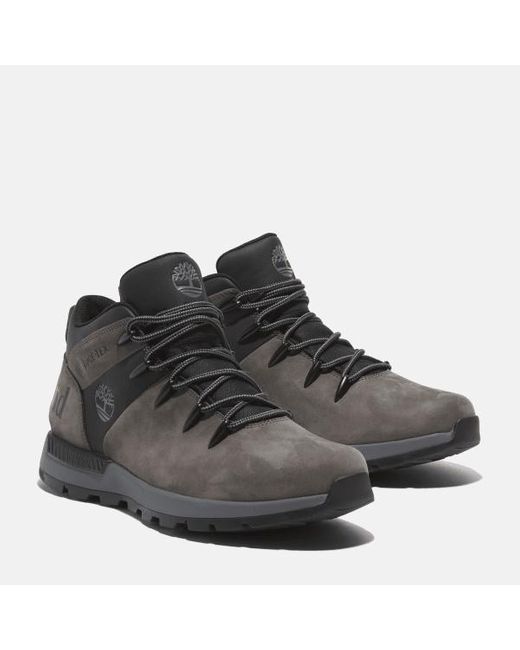 Timberland Black Sprint Trekker Mid Lace-up Waterproof Trainer For Men In Grey, Man, Grey, Size: 6.5 for men