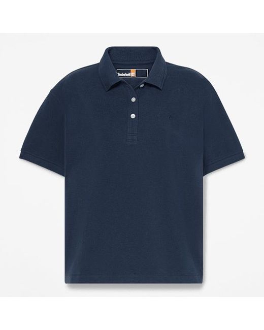 Timberland Blue Short-Sleeve Pique Polo For