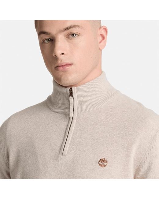 Timberland White Cohas Brook Merino Quarter-Zip Jumper For for men