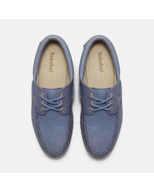 Timberland Blue All Gender Authentic 3-Eye Lug Handsewn Boat Shoe