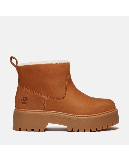 Timberland Brown Stone Street Platform Warm-Lined Slip-On Boot For