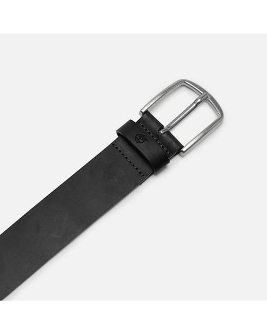 Timberland Bluff Point Leather Belt In Black, Man, Black, Size: L for men