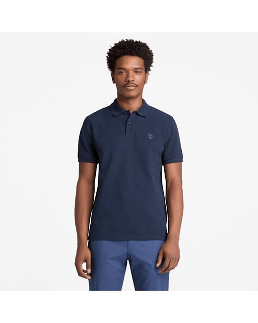 Timberland Blue Millers River Short-Sleeve Pique Polo Shirt For for men