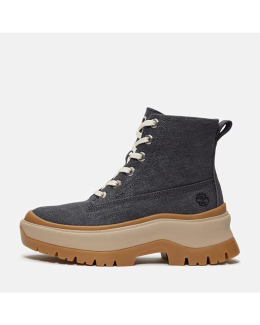 Timberland Blue Roxie Lane Mid Lace-up Boot For Women In Dark Grey, Woman, Grey, Size: 3.5