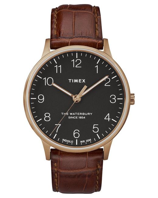 Timex Watch Waterbury Classic 40mm Leather Strap Rose Gold-tone/brown ...