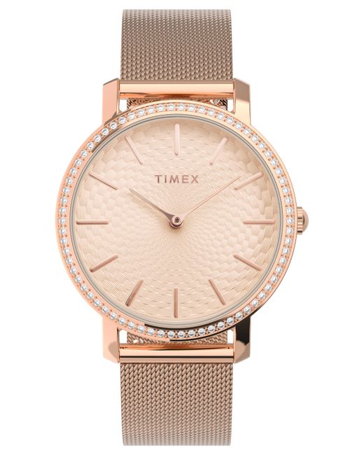 Timex Transcend 34mm Stainless Steel Bracelet Watch Rose Goldtone/rose Goldtone in Metallic Lyst