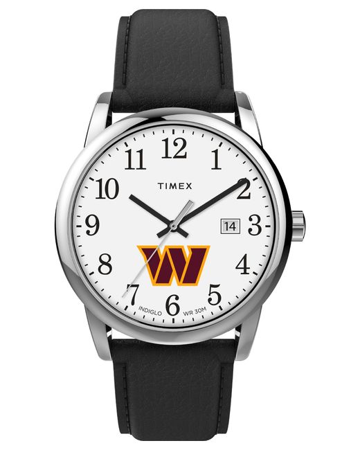 Timex Easy Reader Washington Commanders Watch Silver tone black white timex-easy-reader-washington-commanders-watch-silver-tone-black-white