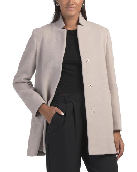 Tj Maxx Gray Italian Wool Blend Coat For Wool/Viscose/Alpaca