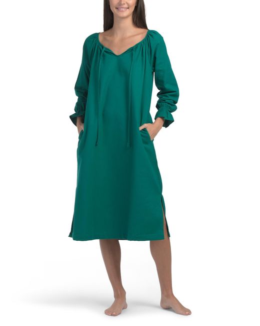 Tj Maxx Green Cotton Flannel Delphine Nightgown For