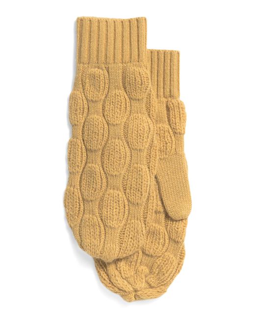 Tj Maxx Metallic Lambswool Blend Bubble Stitch Mittens For Nylon/Wool