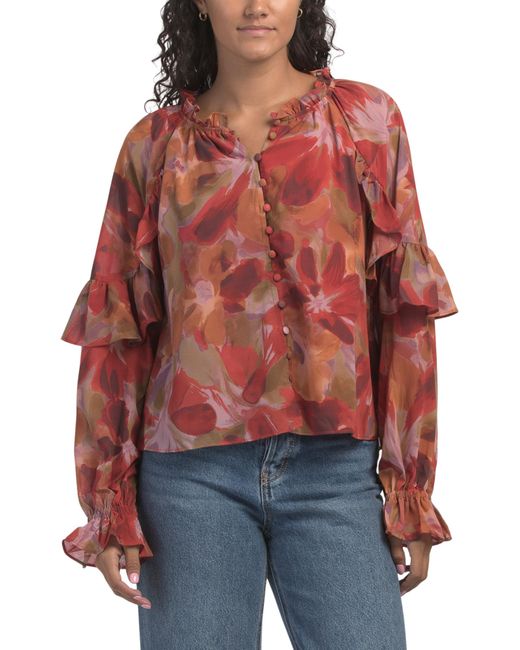 Tj Maxx Red Angelia Top For Polyester