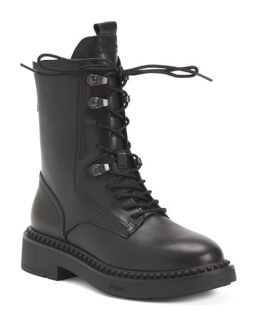 Tj Maxx Black Leather Marlow Lace Up Boots For