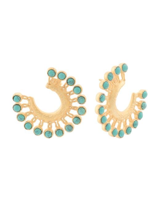 Tj Maxx Metallic 18Kt Plated Feathers Front Hoop Earrings