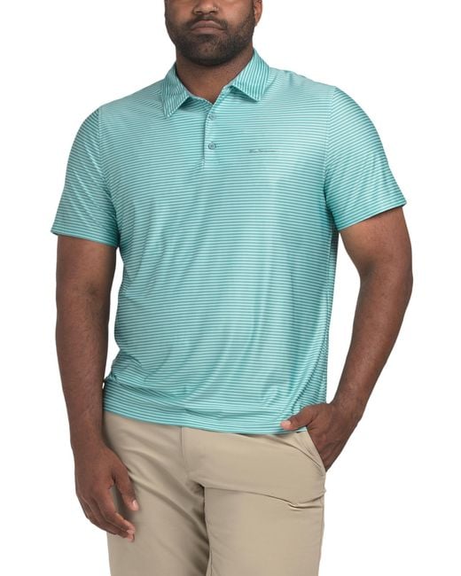 Tj Maxx Blue Mini Stripe Sports Fit Polo For Spandex/Polyester for men