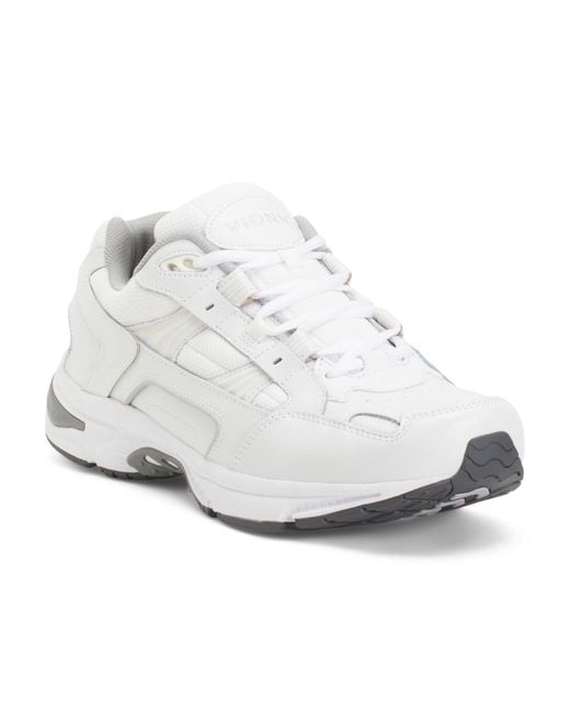 Tj Maxx White Leather Wide Width Walking Sneakers For