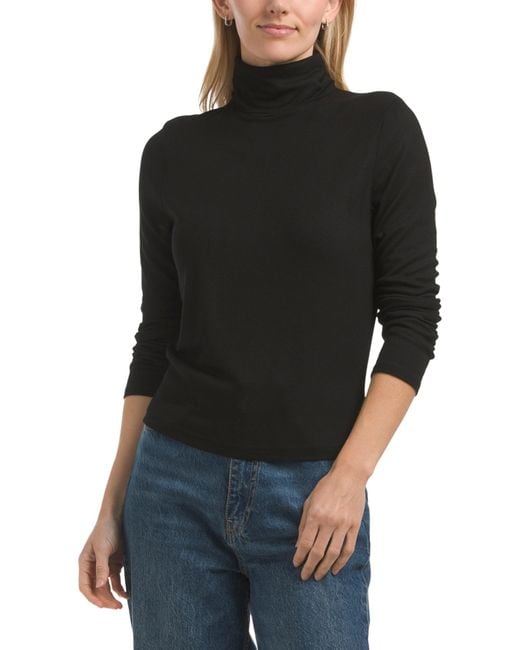 Tj Maxx Black Tara Crop Turtleneck Sweater For Spandex/Viscose