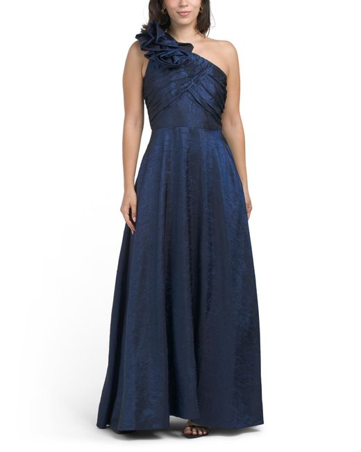 Tj Maxx Blue One Shoulder Jacquard Gown For Polyester