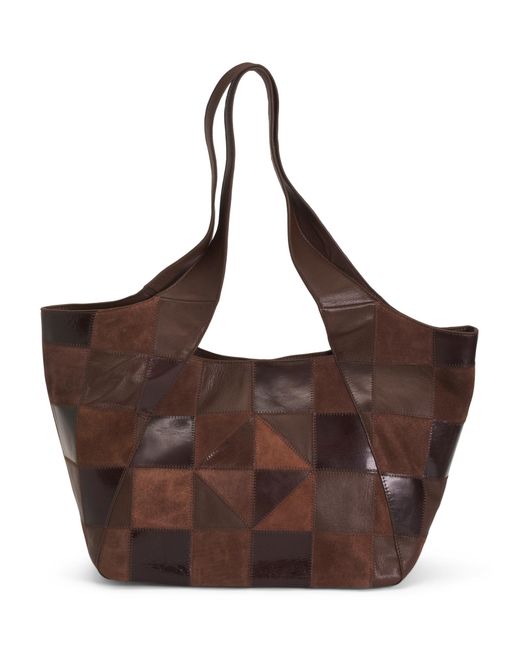 Tj Maxx Brown Leather Alli Patchwork Tote