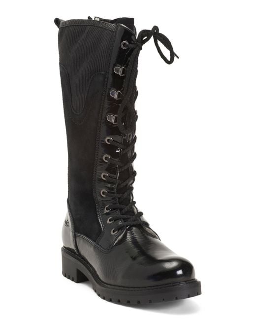 Tj Maxx Black Patent Leather Harrison Lace Up Boots For Leather/Suede