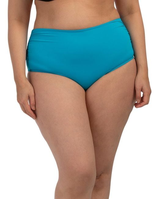 Tj Maxx Blue High Waisted Swimsuit Bottoms For Nylon/Spandex