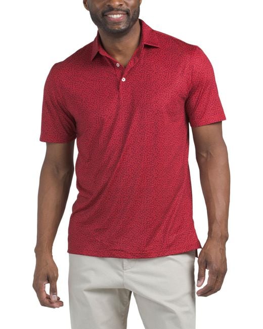 Tj Maxx Red Short Sleeve Driver Gameplay Polo For Spandex/Polyester for men