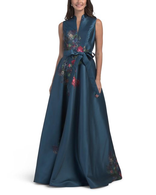tj maxx blue dress Women's Blue and White Pattern Maxi Dress-Always Amalfi