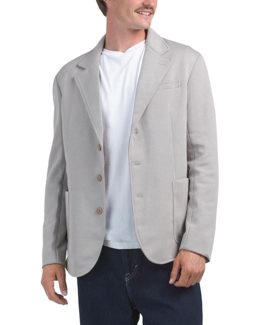Tj Maxx Gray Soft Blazer For Cotton/Polyester/Viscose for men