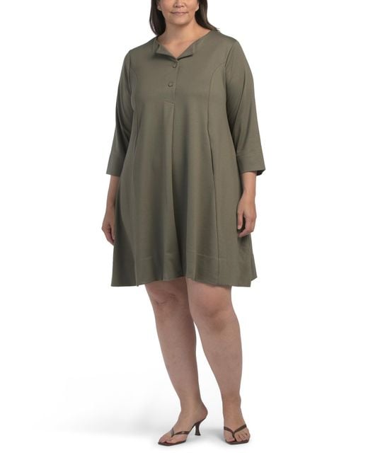 Tj Maxx Green Plus Swing Dress For Spandex/Polyester/Rayon