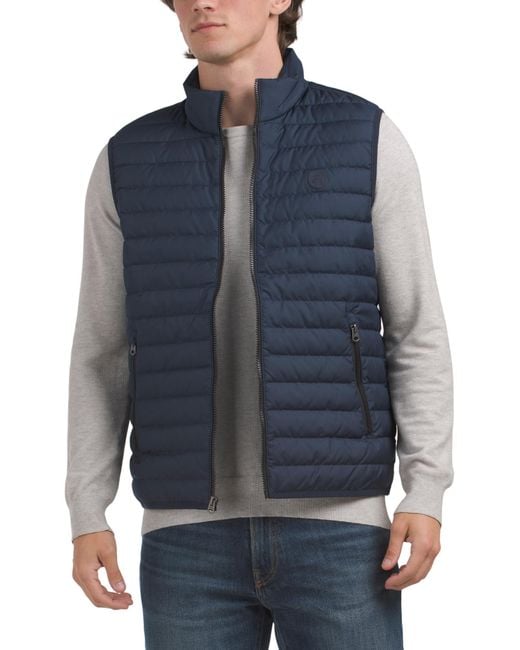 Tj Maxx Blue Lightweight Down Filled Vest For Polyester for men