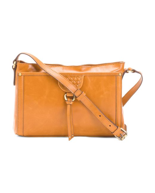 Tj Maxx Orange Leather Judith Organizer Crossbody